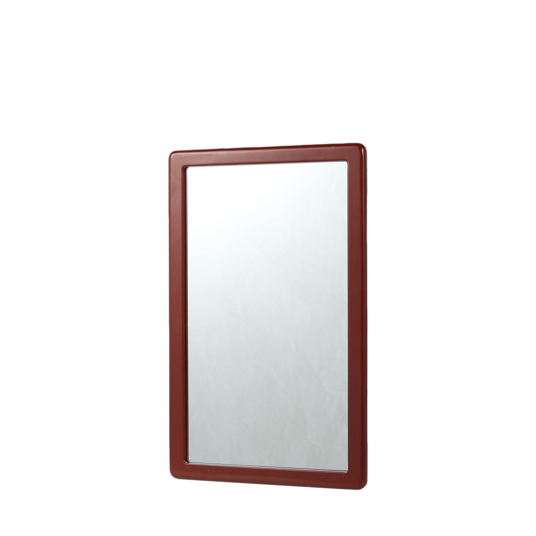 WALL MIRROR S BRICK BROWN