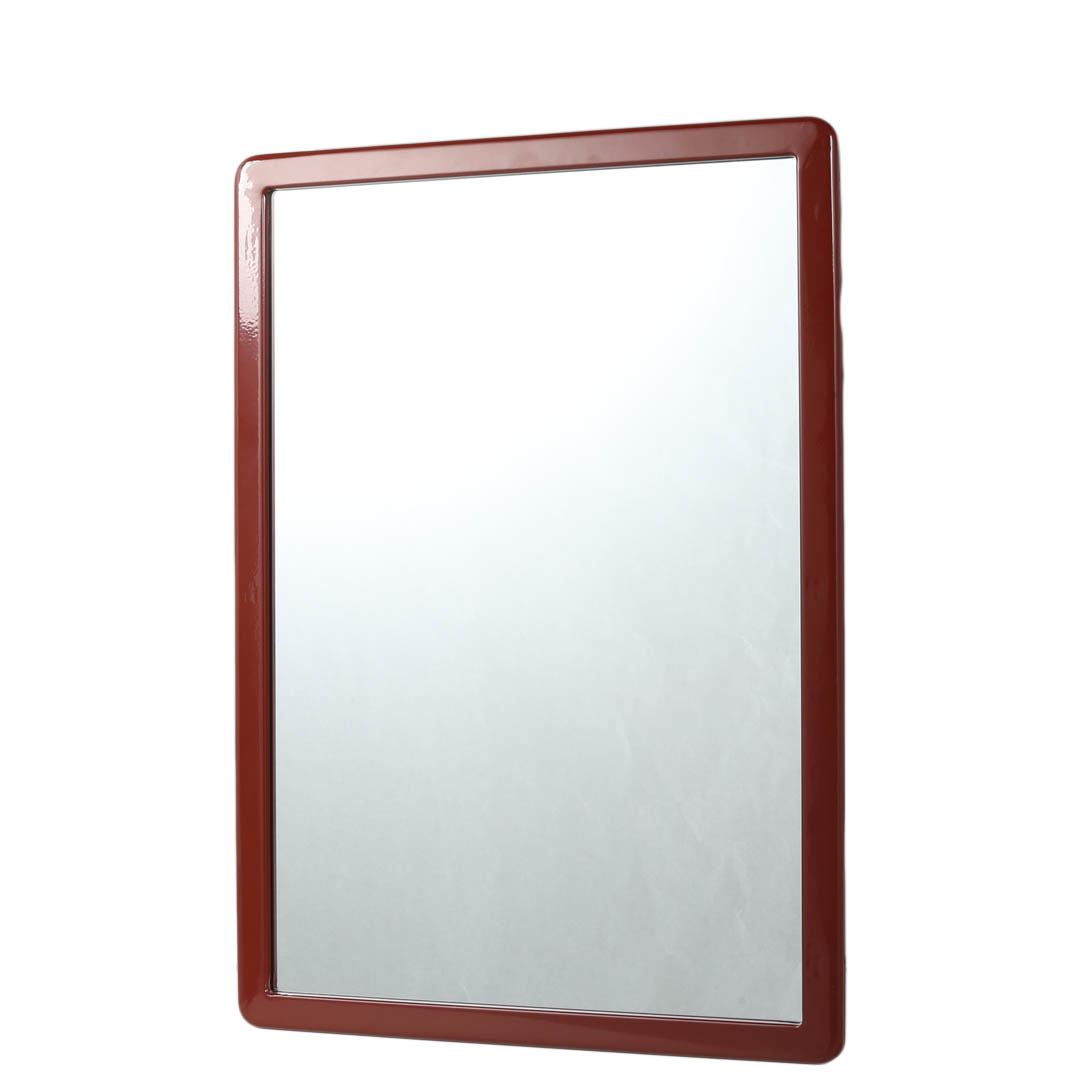 WALL MIRROR L BRICK BROWN