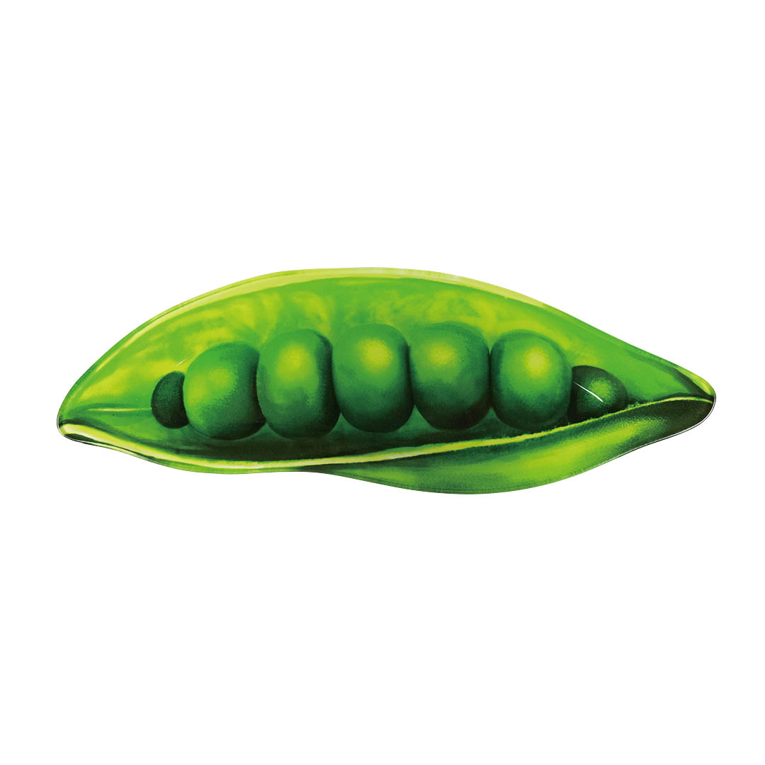 GLASS FARMER PLATE GREEN PEAS