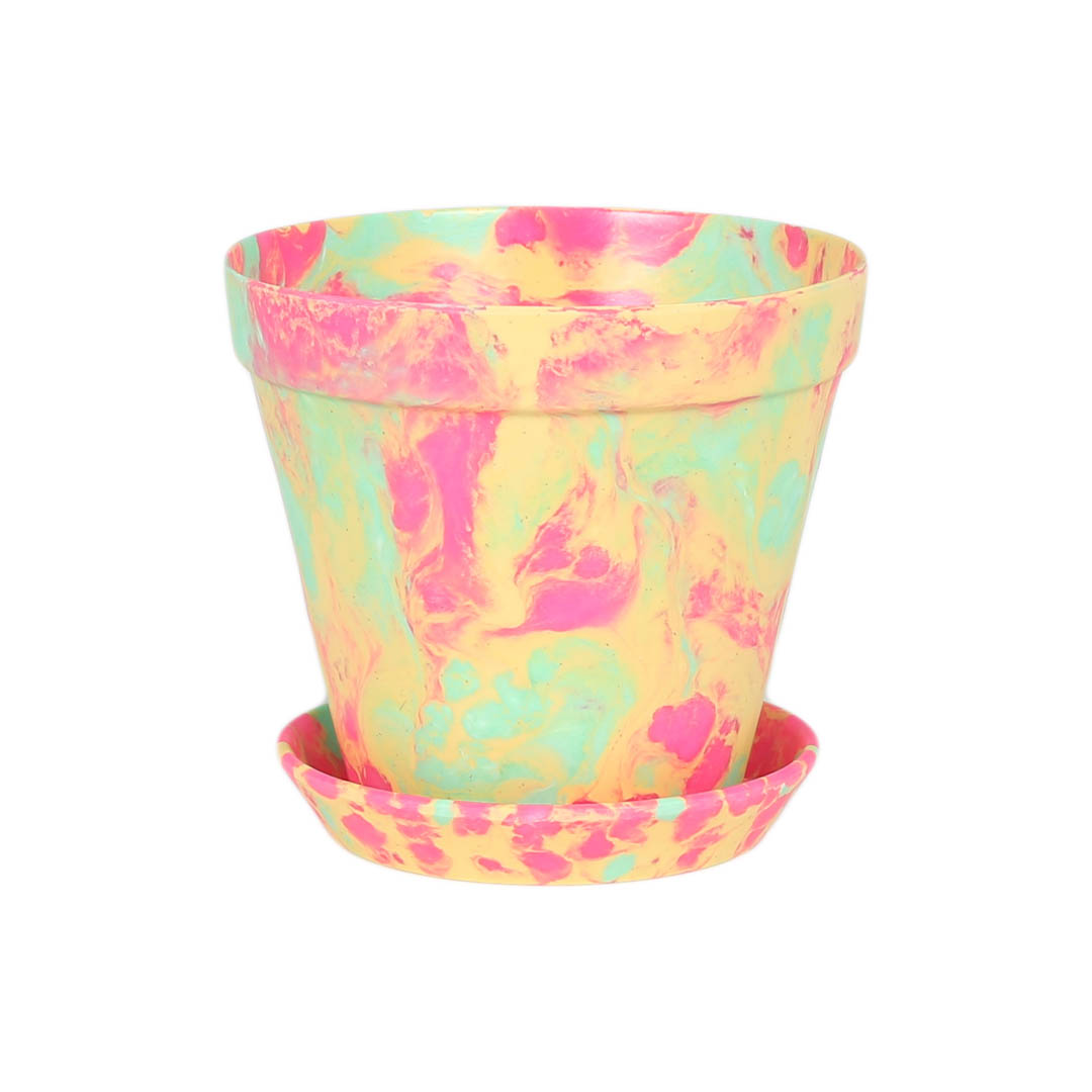 SPLASH POT L YELLOW/PINK/MINT GREEN