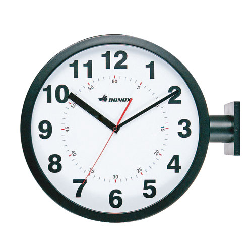 DOUBLE FACES WALL CLOCK BK [PX]