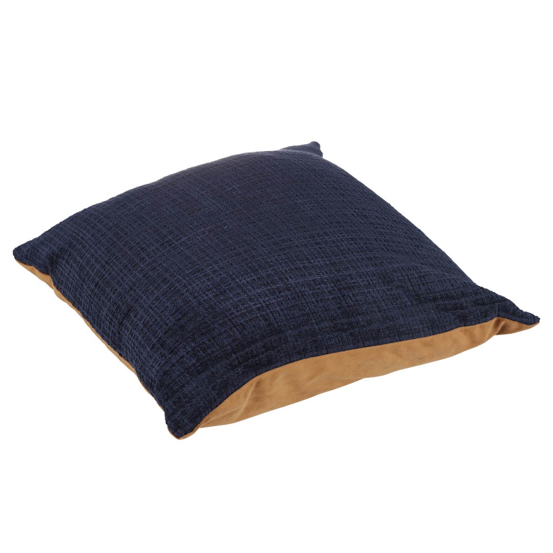 BICOLOR CUSHION NAVY/GOLD BROWN