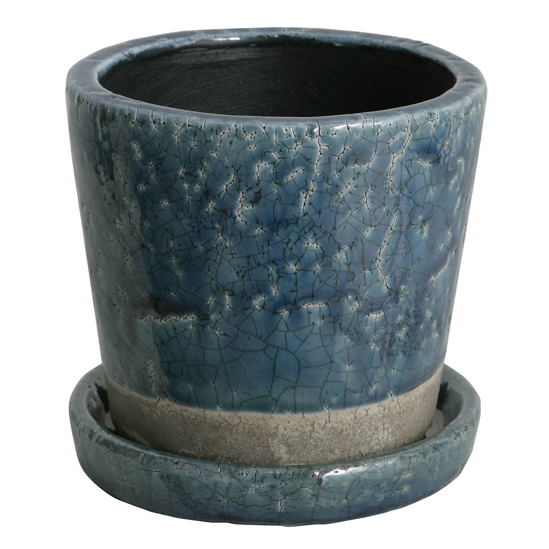 COLOR GLAZED POT MIDNIGHT BLUE