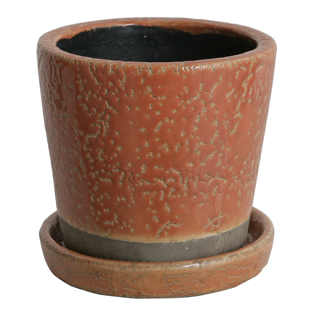 COLOR GLAZED POT ORANGE