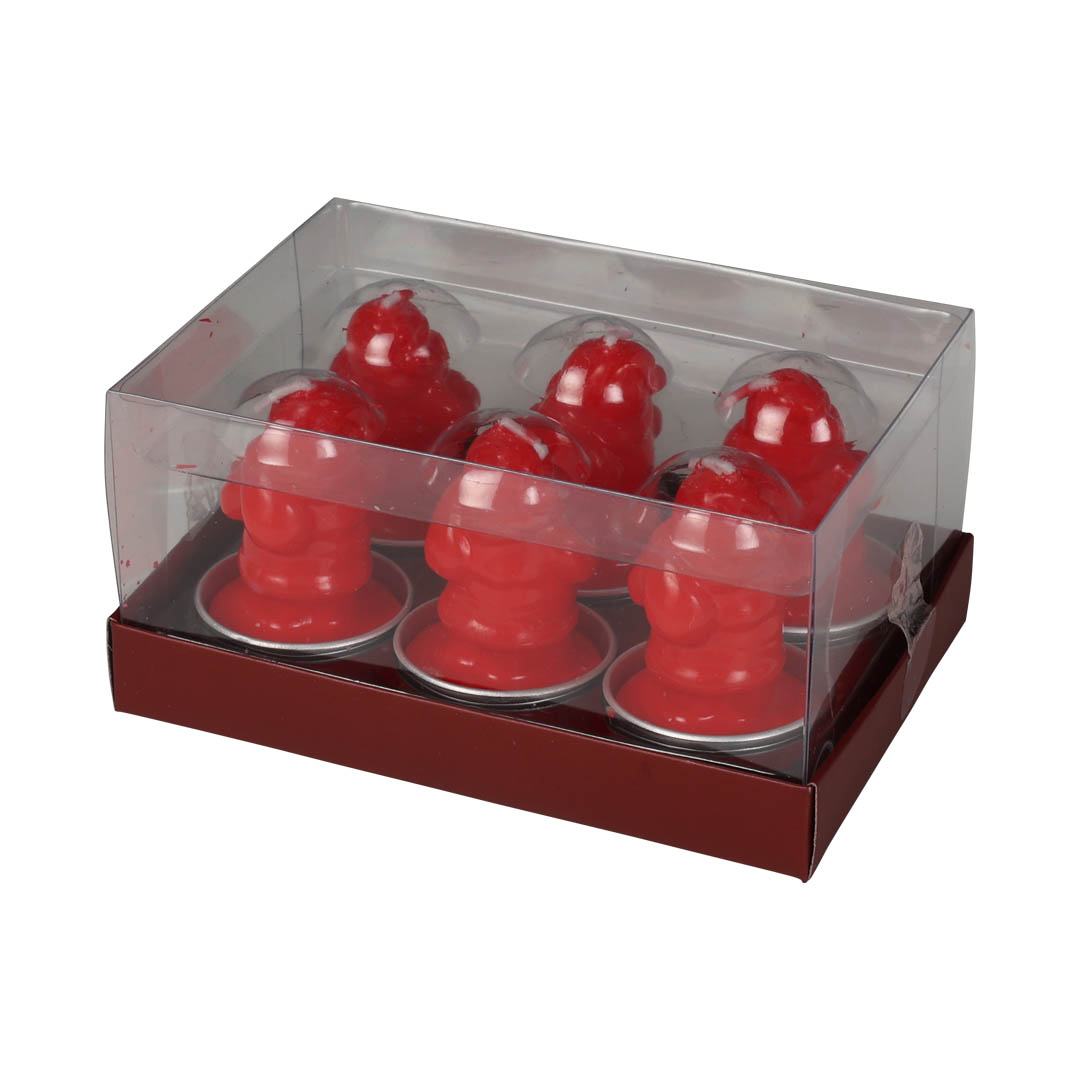 CUP CANDLE SANTA WITH PACKSACK RED