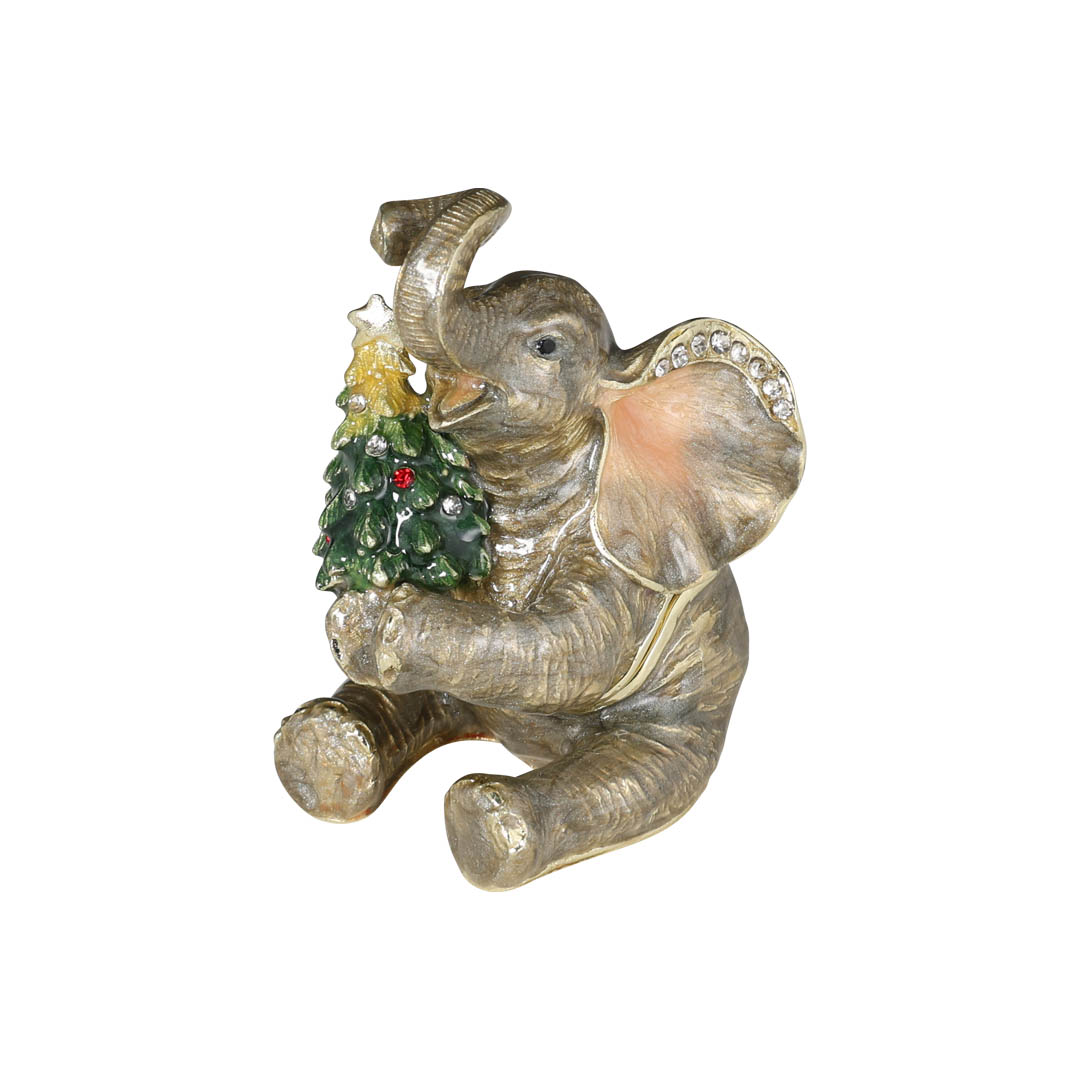 METAL TRINKET BOX OF ELEPHANT