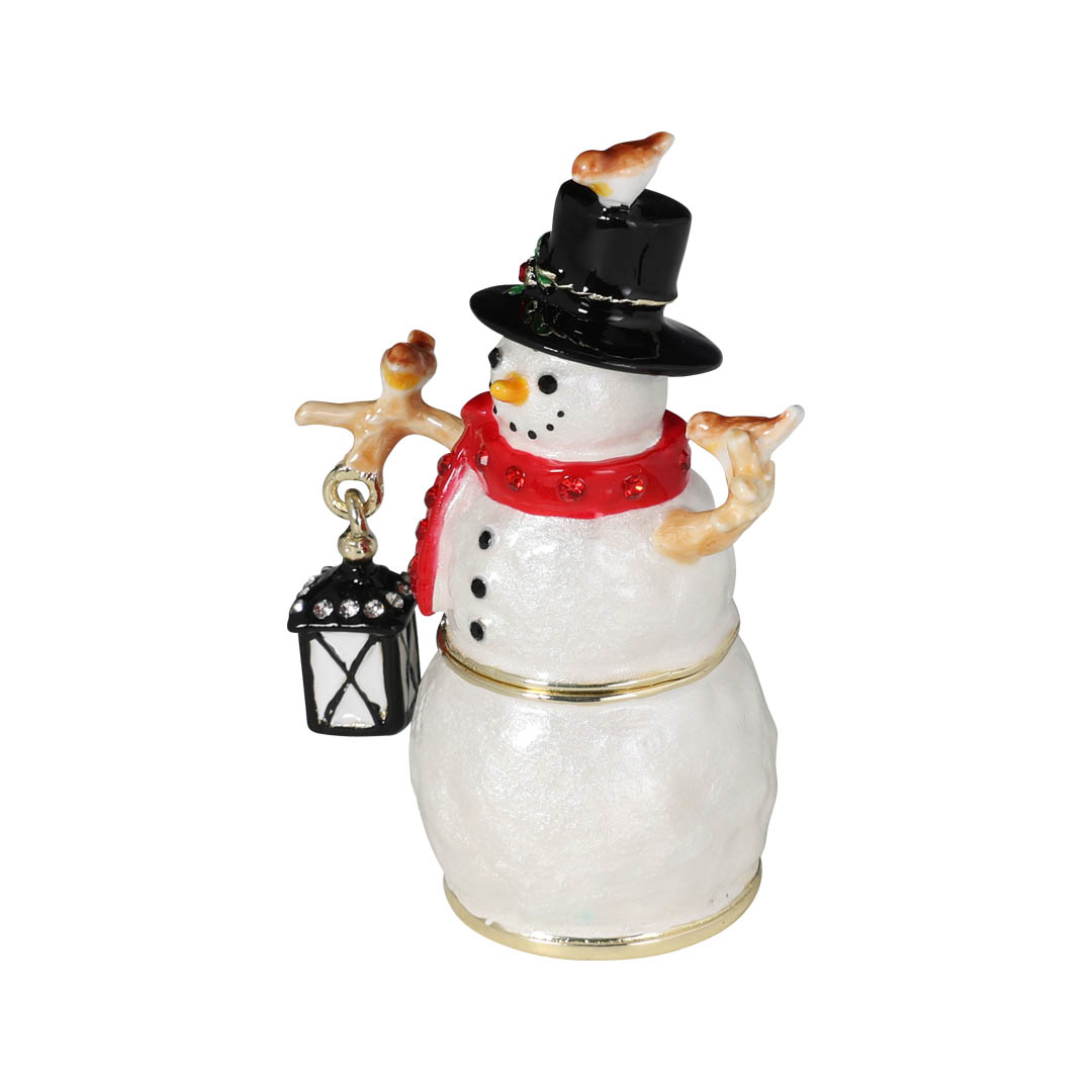 METAL TRINKET BOX OF SNOWMAN