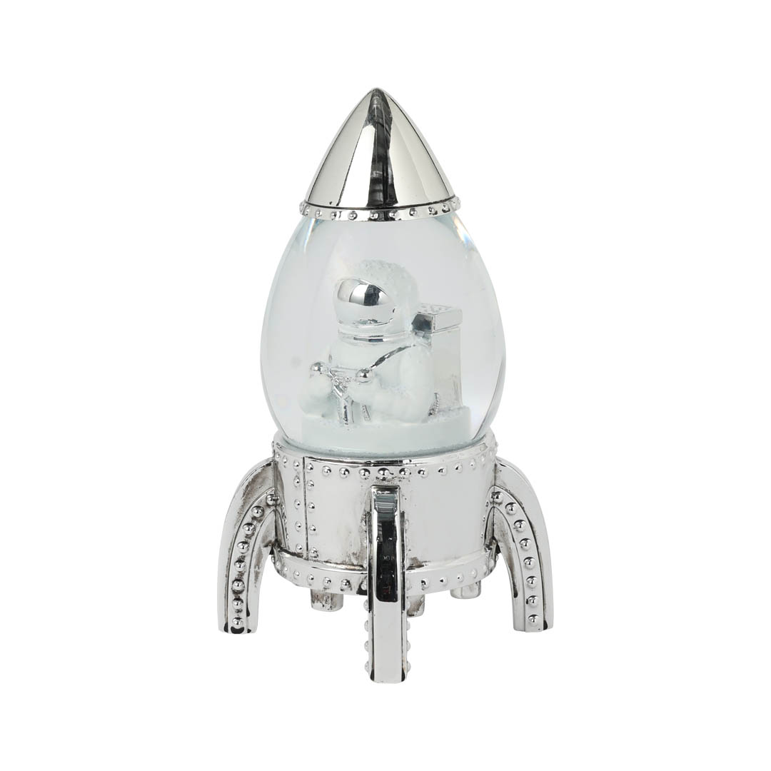 LED SNOW GLOBE''SPACEMAN IN ROCKET''