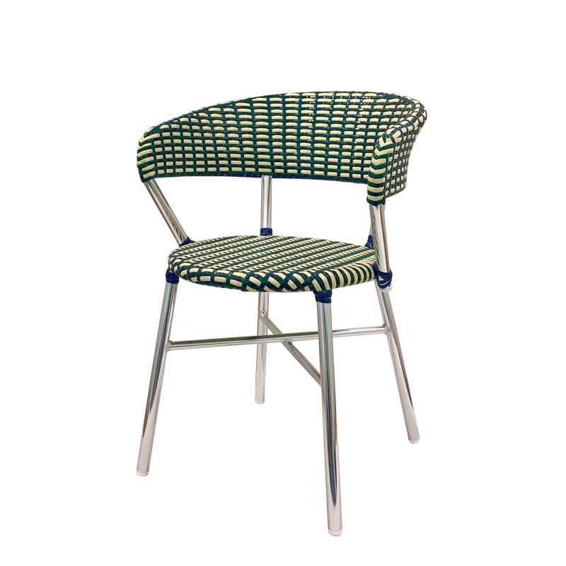 ALUMINUM ROUNDISH CHAIR GN/BL [CT]