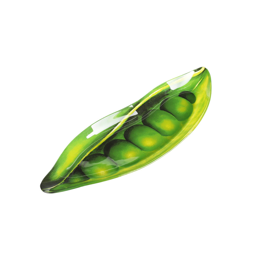 GLASS FARMER PLATE GREEN PEAS