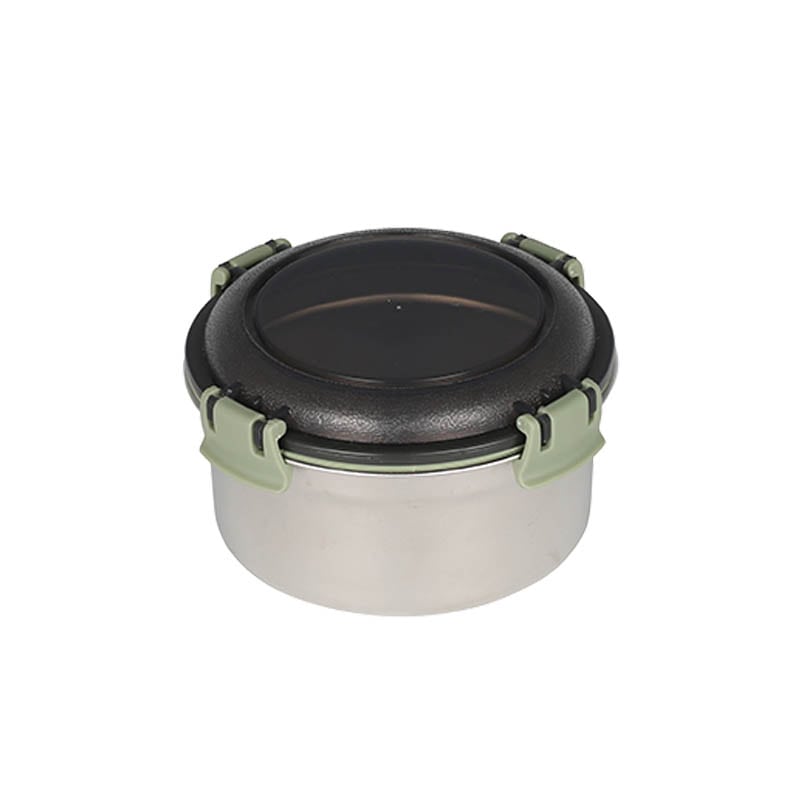 SS FOOD CONTAINER ROUND M GREEN