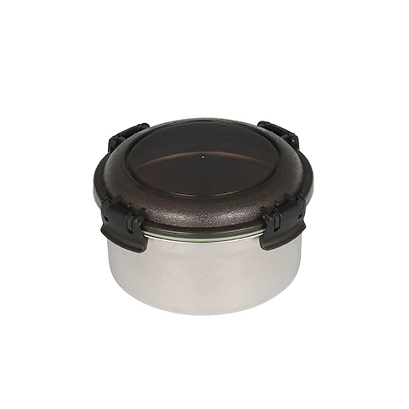 SS FOOD CONTAINER ROUND M SMOKE