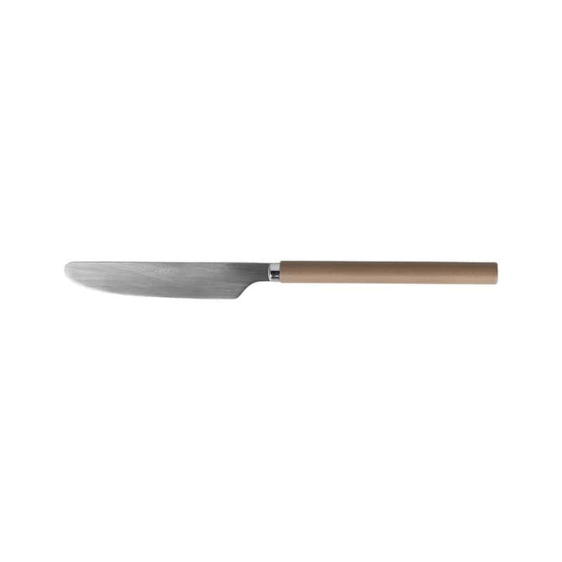 WOOD HANDLE DINNER KNIFE BEIGE