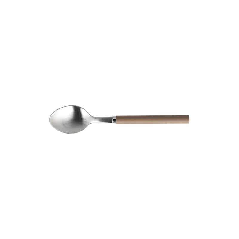 WOOD HANDLE DESSERT SPOON BEIGE