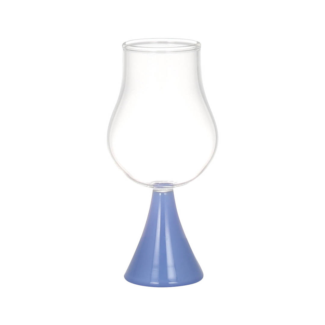 GLASS GOBLET CUIN MILK BLUE