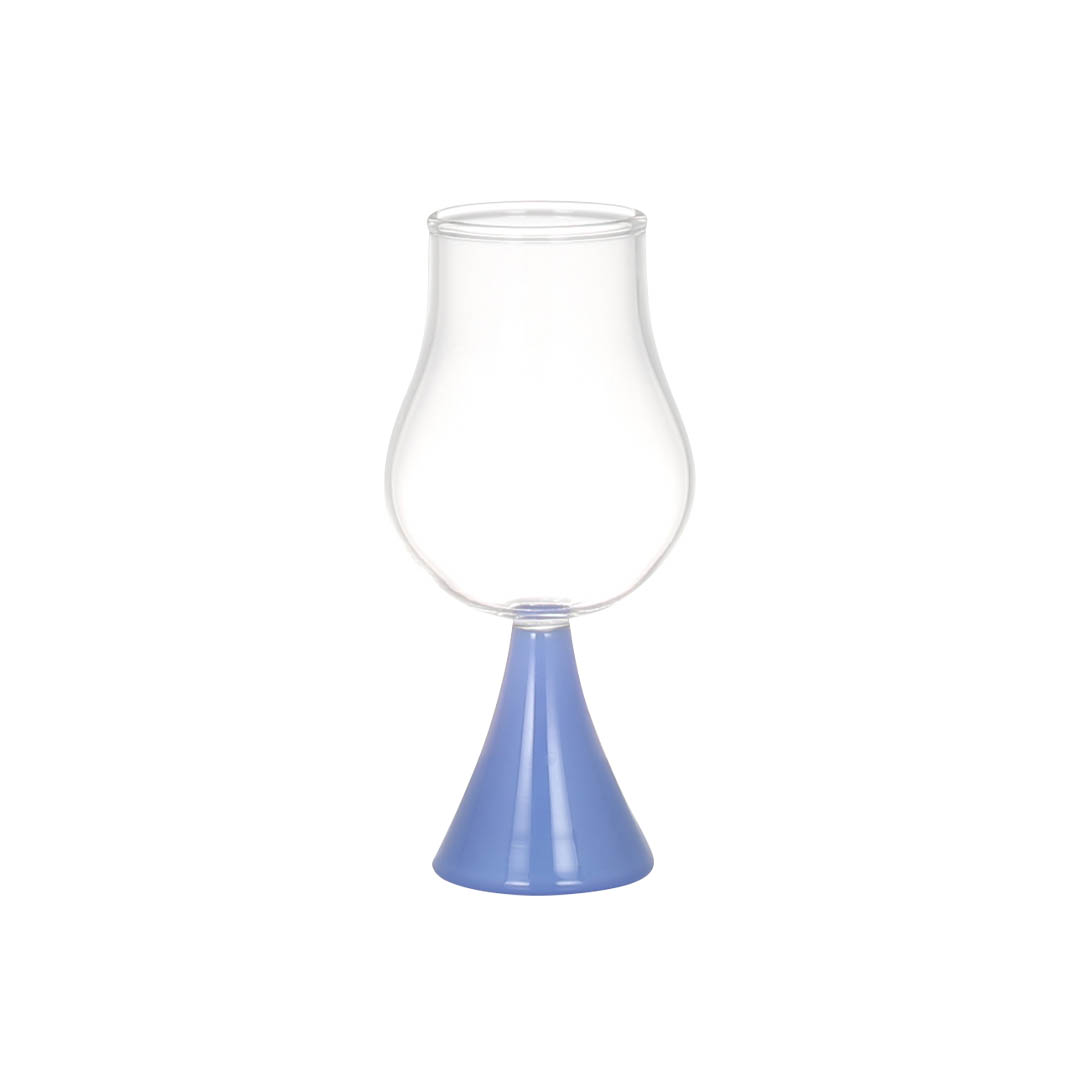 GLASS GOBLET CUIN MILK BLUE