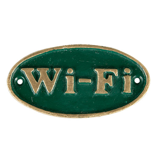 IRON OVAL SIGN GN/GD WI-FI