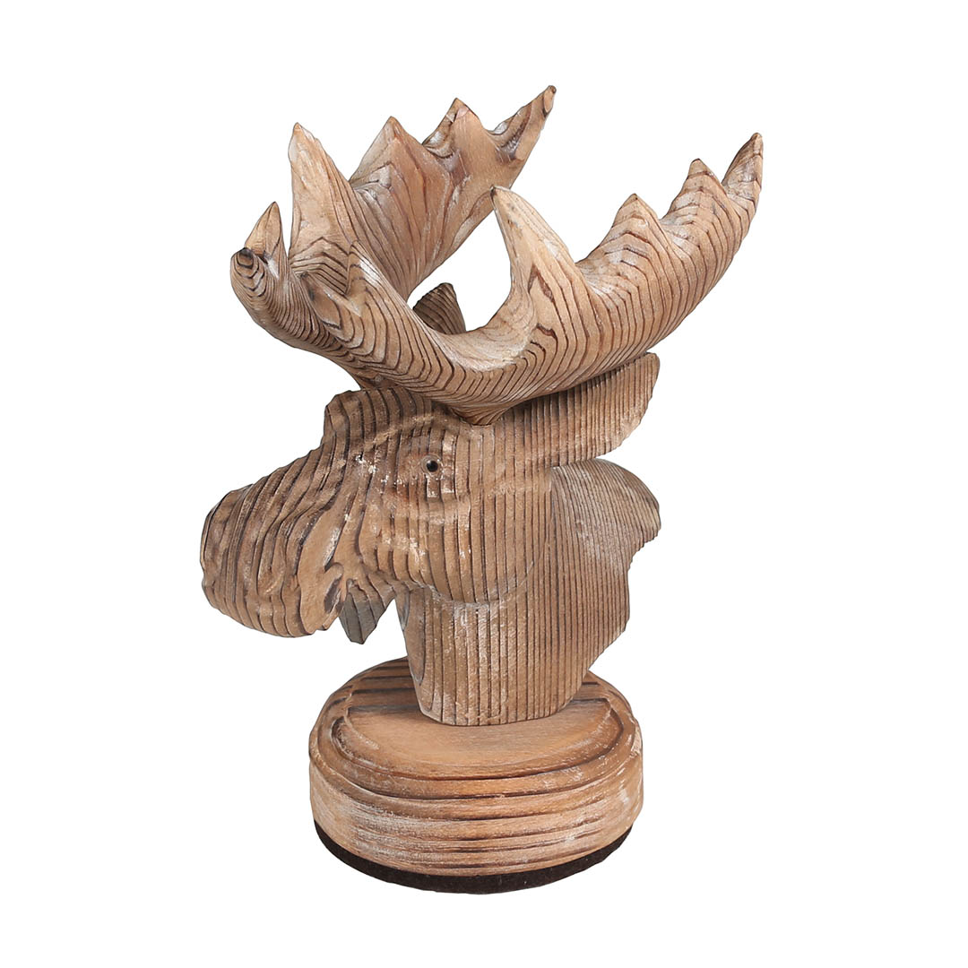 WOODEN ANIMAL HEAD MOOSE