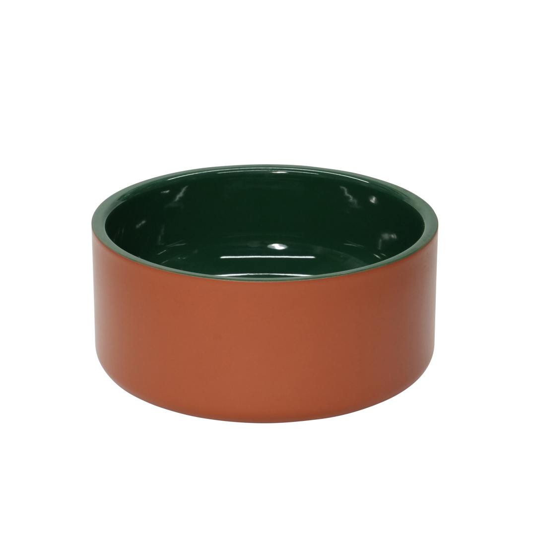 DOUBLE WALL DOG BOWL M TERRACOTTA