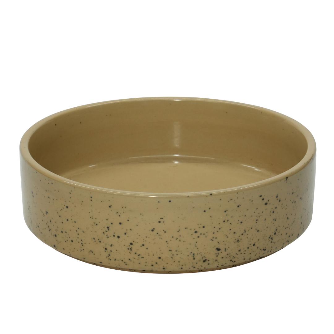 SPLATTER CERAMIC DOG BOWL L