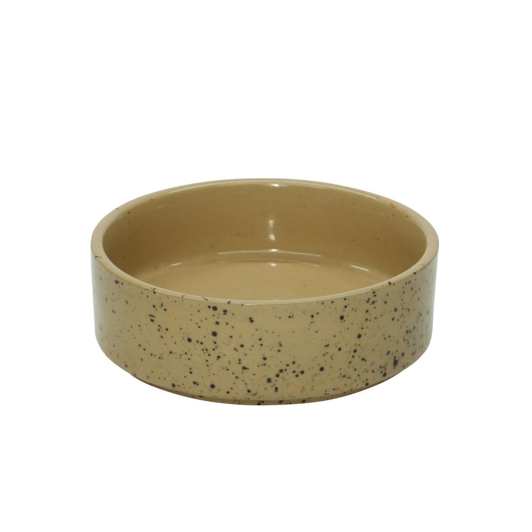 SPLATTER CERAMIC DOG BOWL S