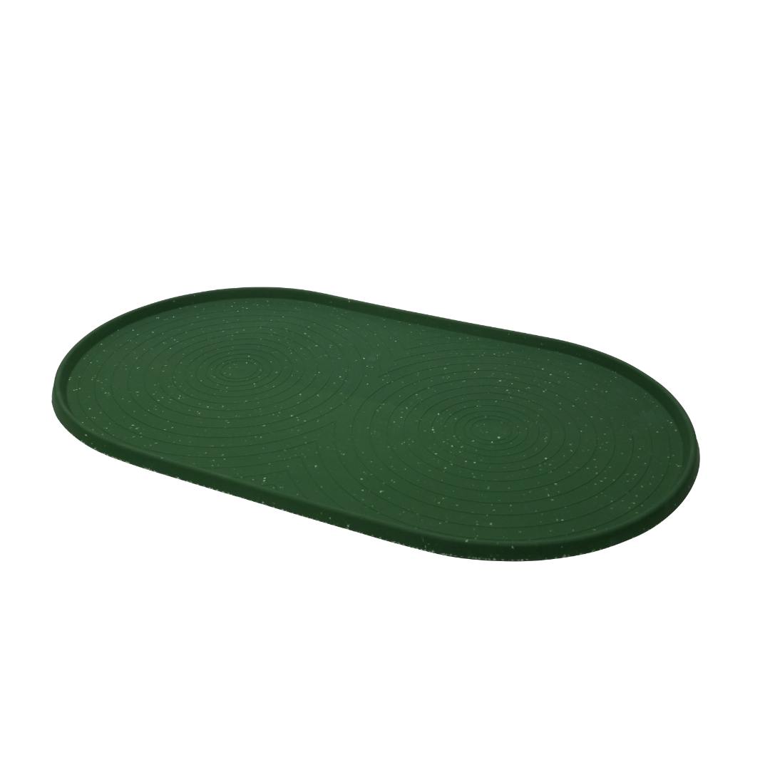 SILICONE PLACE MAT OVAL DARK GREEN