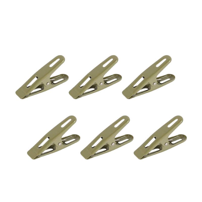 6 COLORED CLIPS A OLIVE DRAB