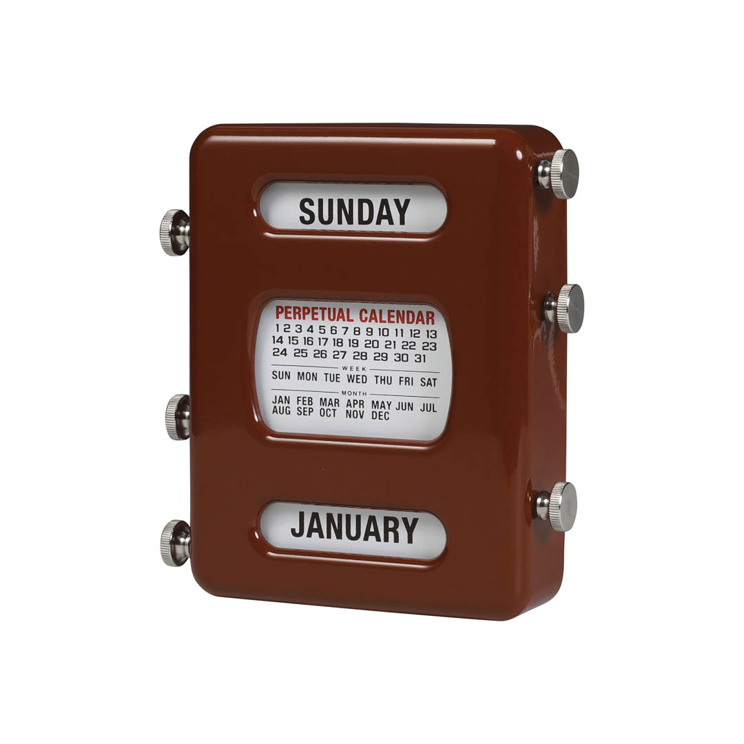 PERPETUAL CALENDAR BRICK BROWN