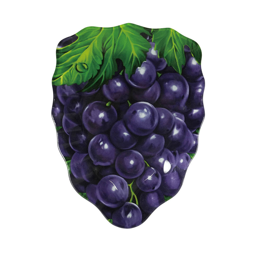 GLASS FARMER PLATE BLACK GRAPES