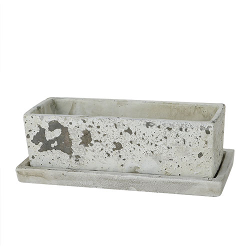 SOLID PLANTER RECTANGLE L R.GRAY