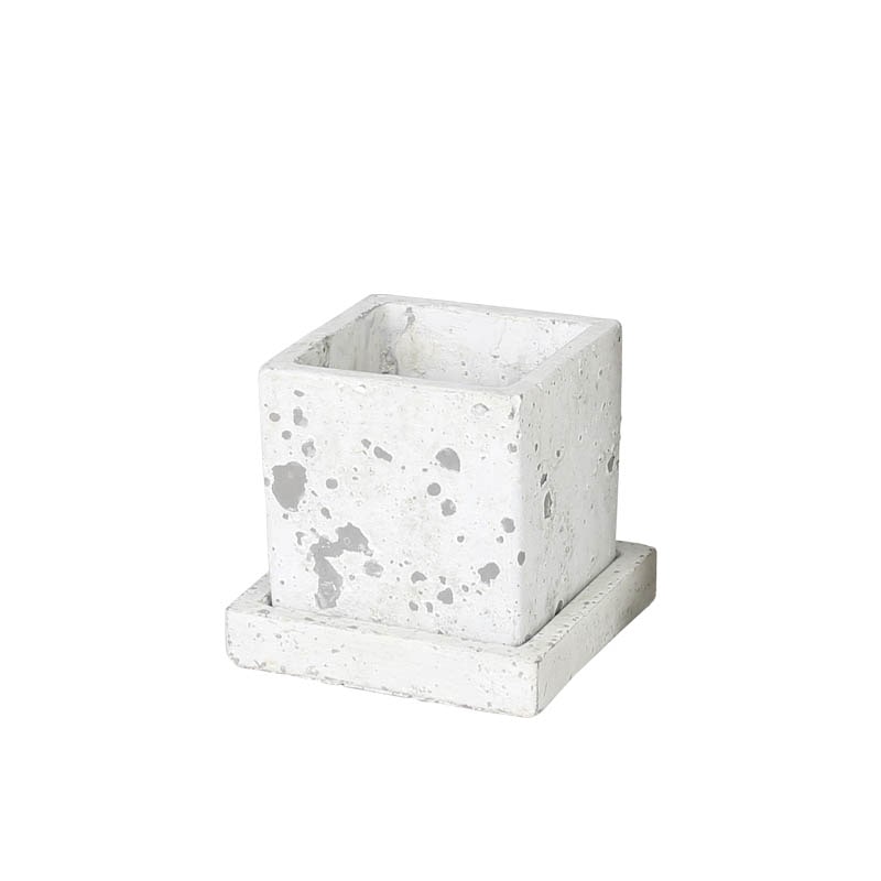 SOLID PLANTER CUBE S ROUGH GRAY
