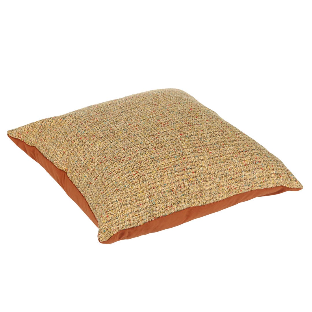 BICOLOR CUSHION YELLOW MIX/BROWN