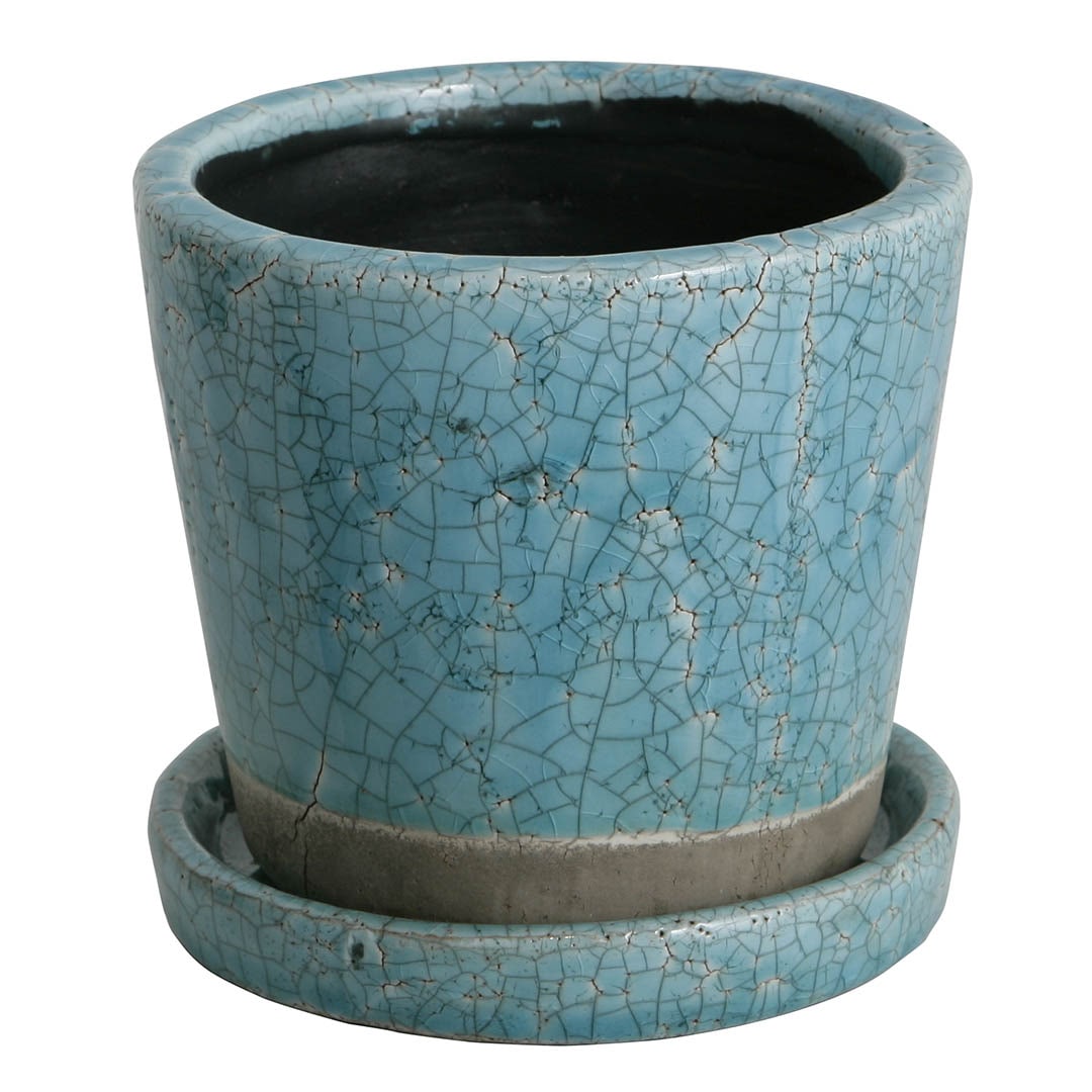 COLOR GLAZED POT TURQUOISE