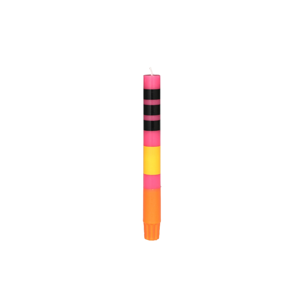 CANDLE STRIPE PINK SET OF 2
