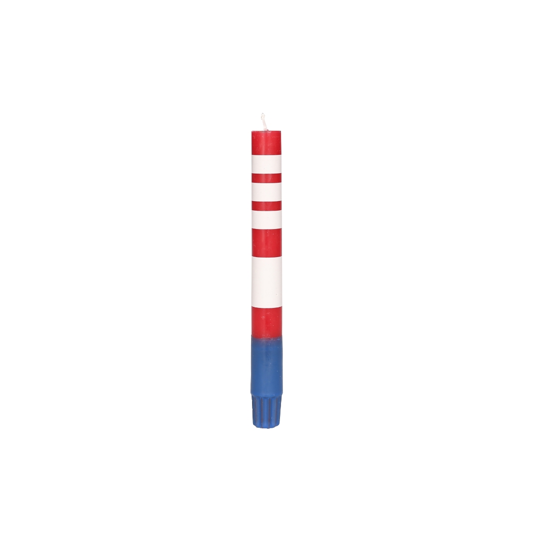 CANDLE STRIPE RED SET OF 2
