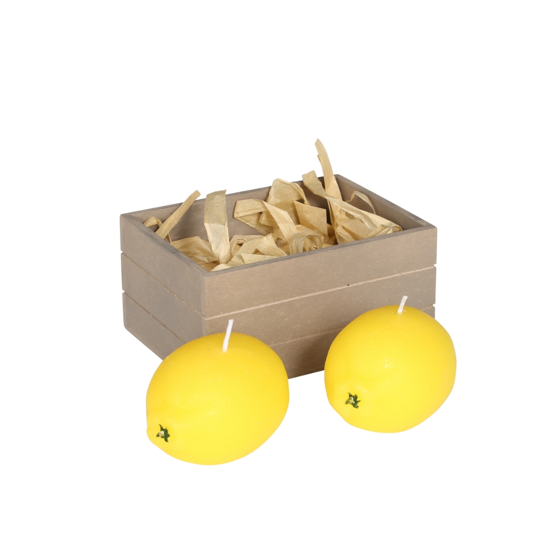 CANDLE LEMON SET OF 2
