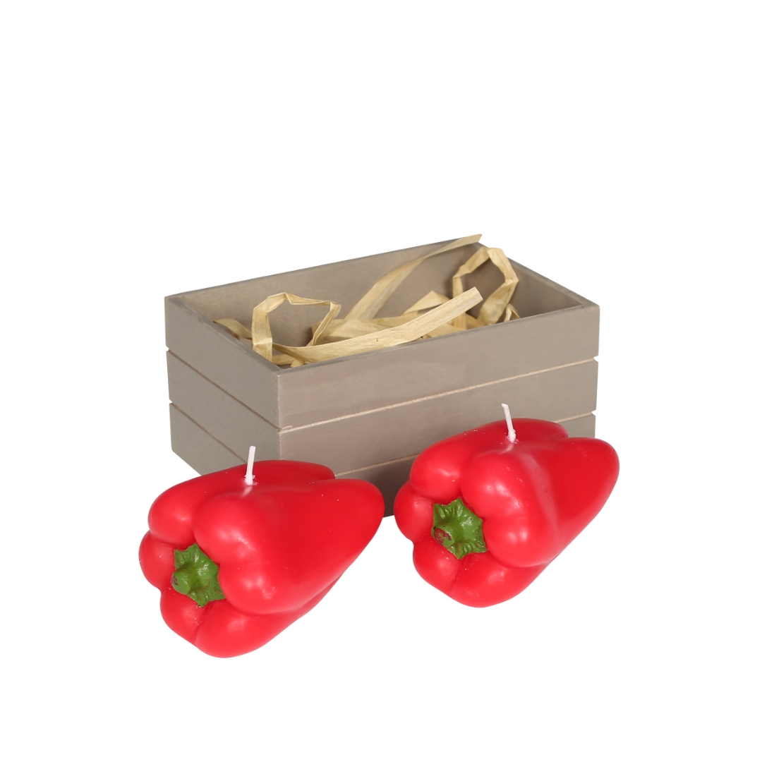 CANDLE RED PEPPER SET OF 2