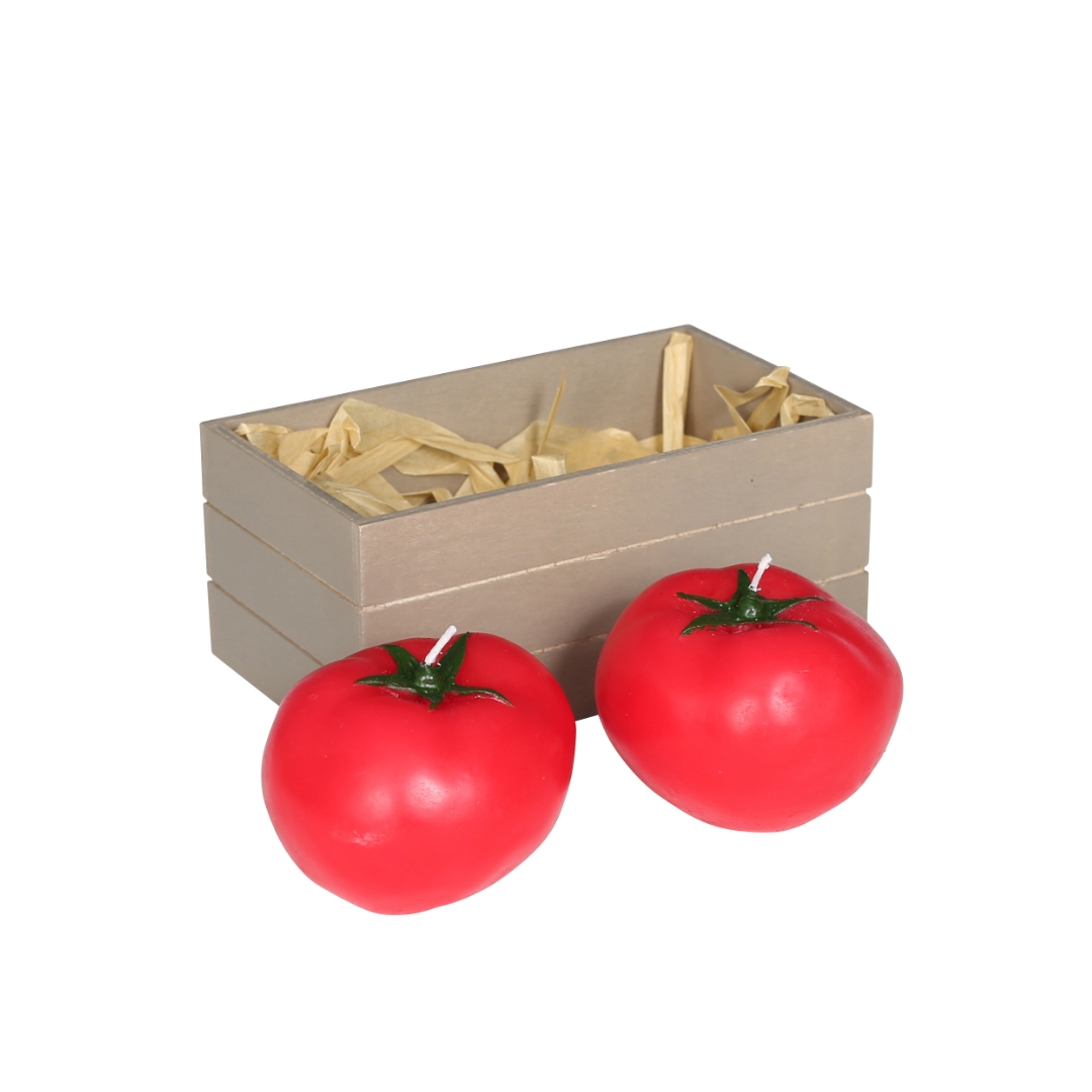 CANDLE TOMATO SET OF 2