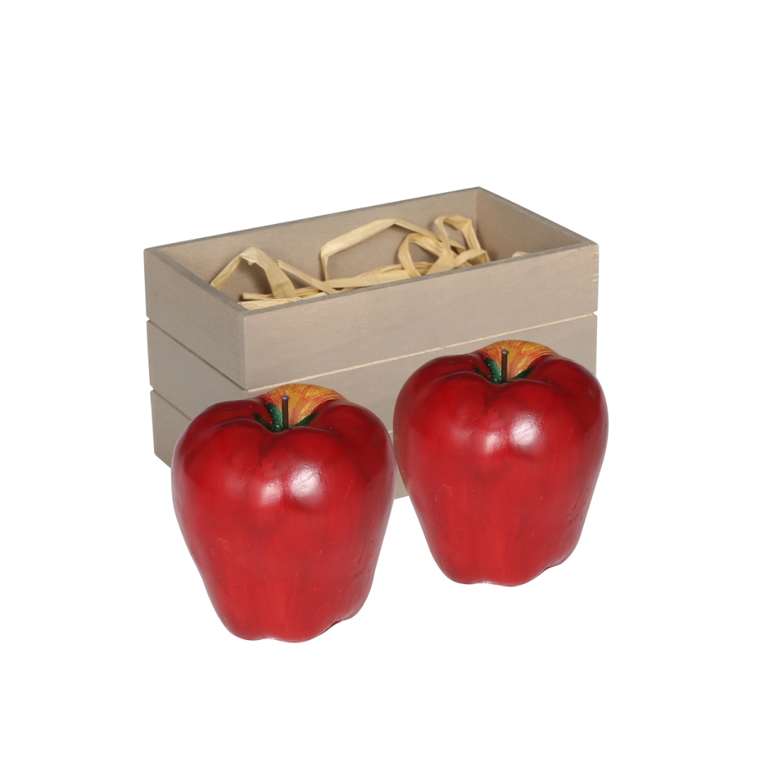 CANDLE RED APPLE SET OF 2