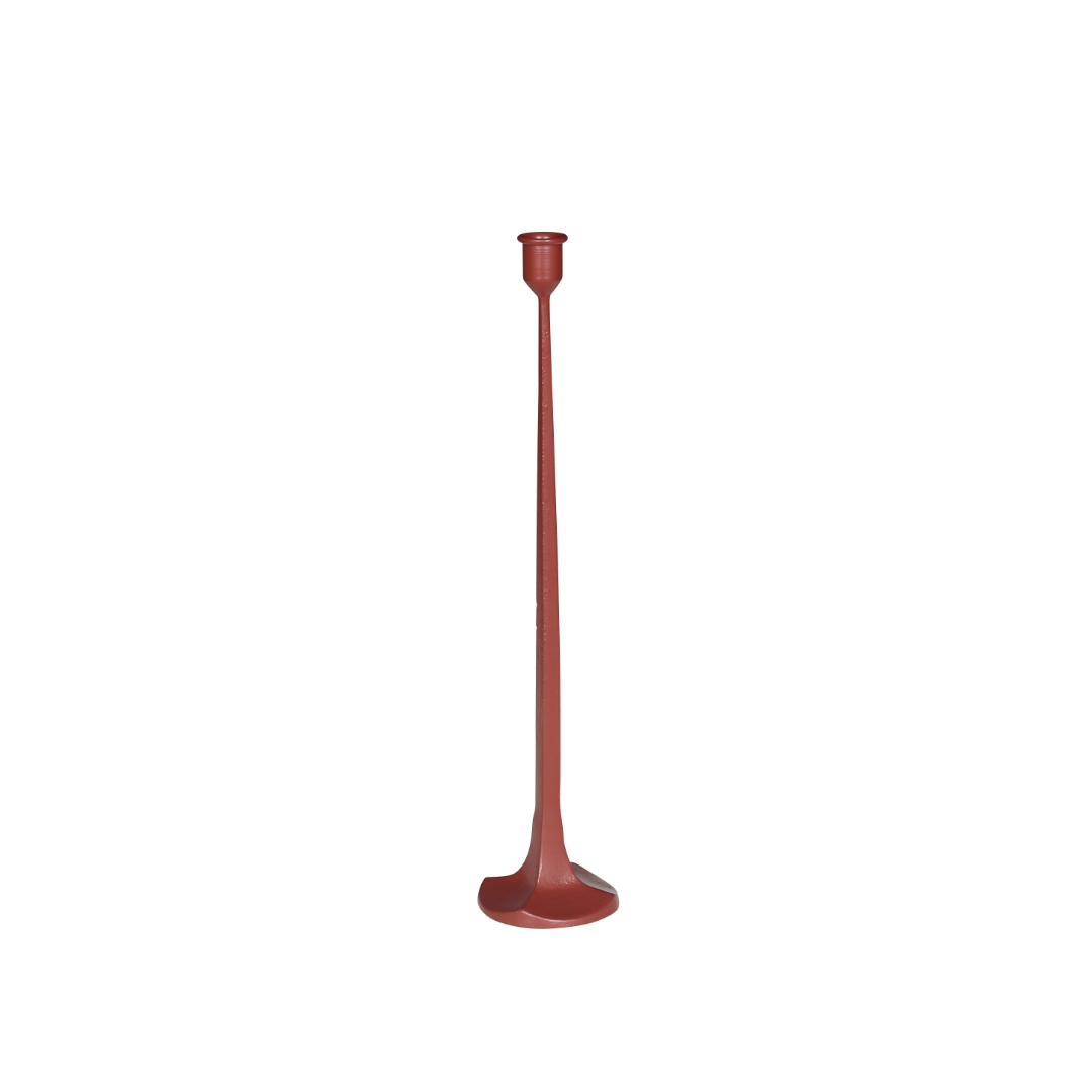IRON CANDLE HOLDER DIAMOND RED L