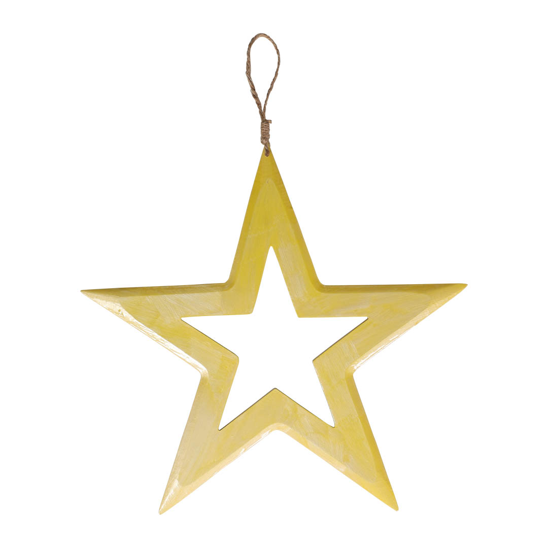 HANGING WOODEN HOLE STAR L