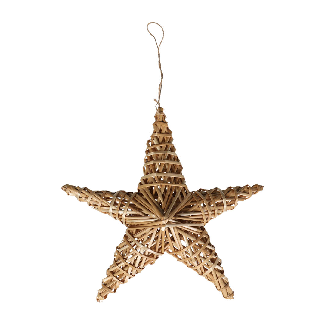 STRAW STAR WITH ROPE L
