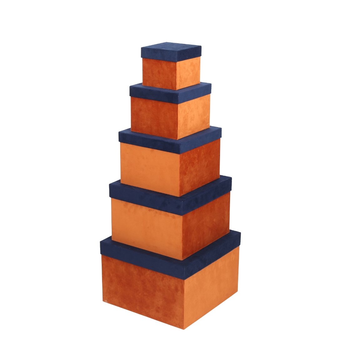 SQUARE GIFT BOX NB/CAM SET OF 5