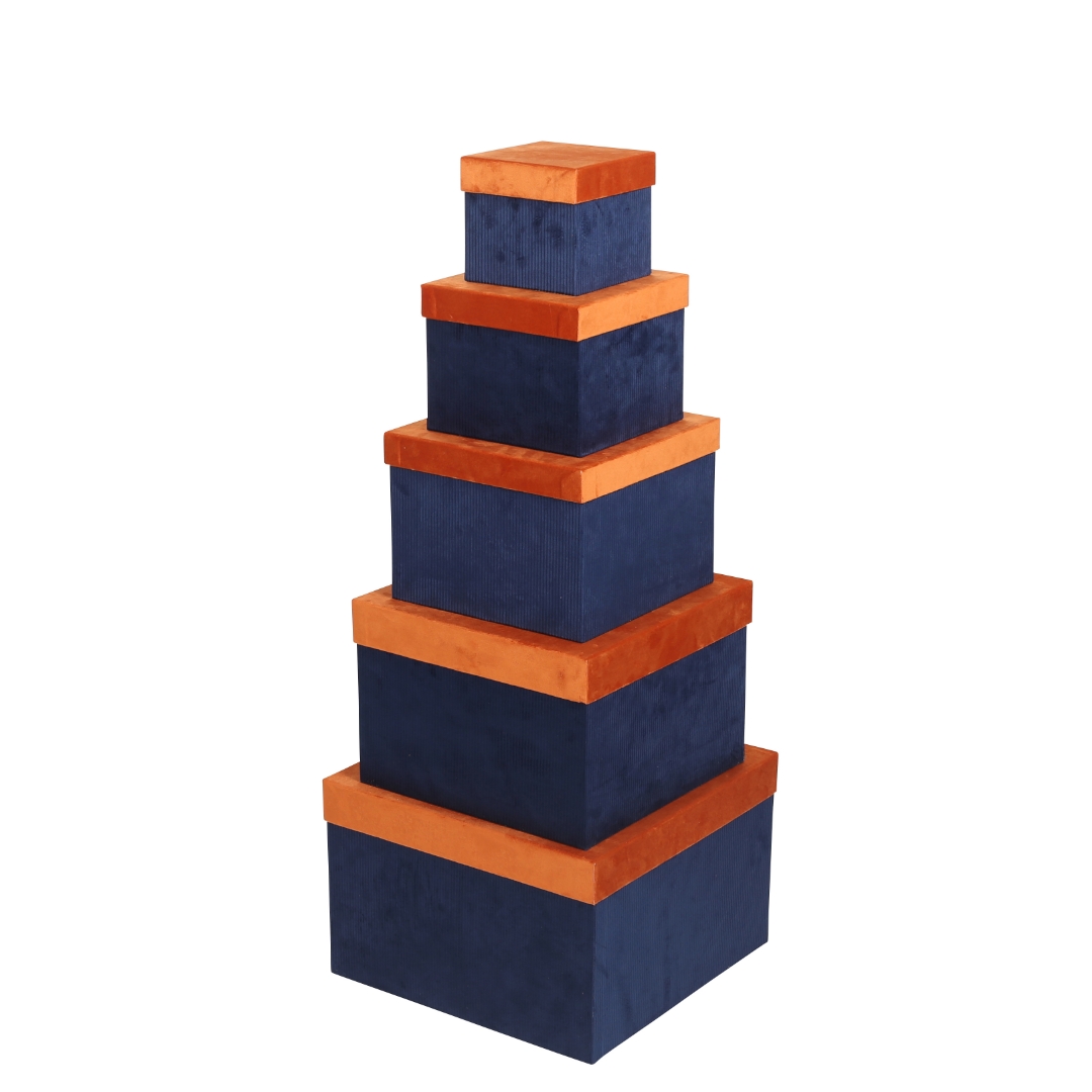 SQUARE GIFT BOX CAM/NB SET OF 5