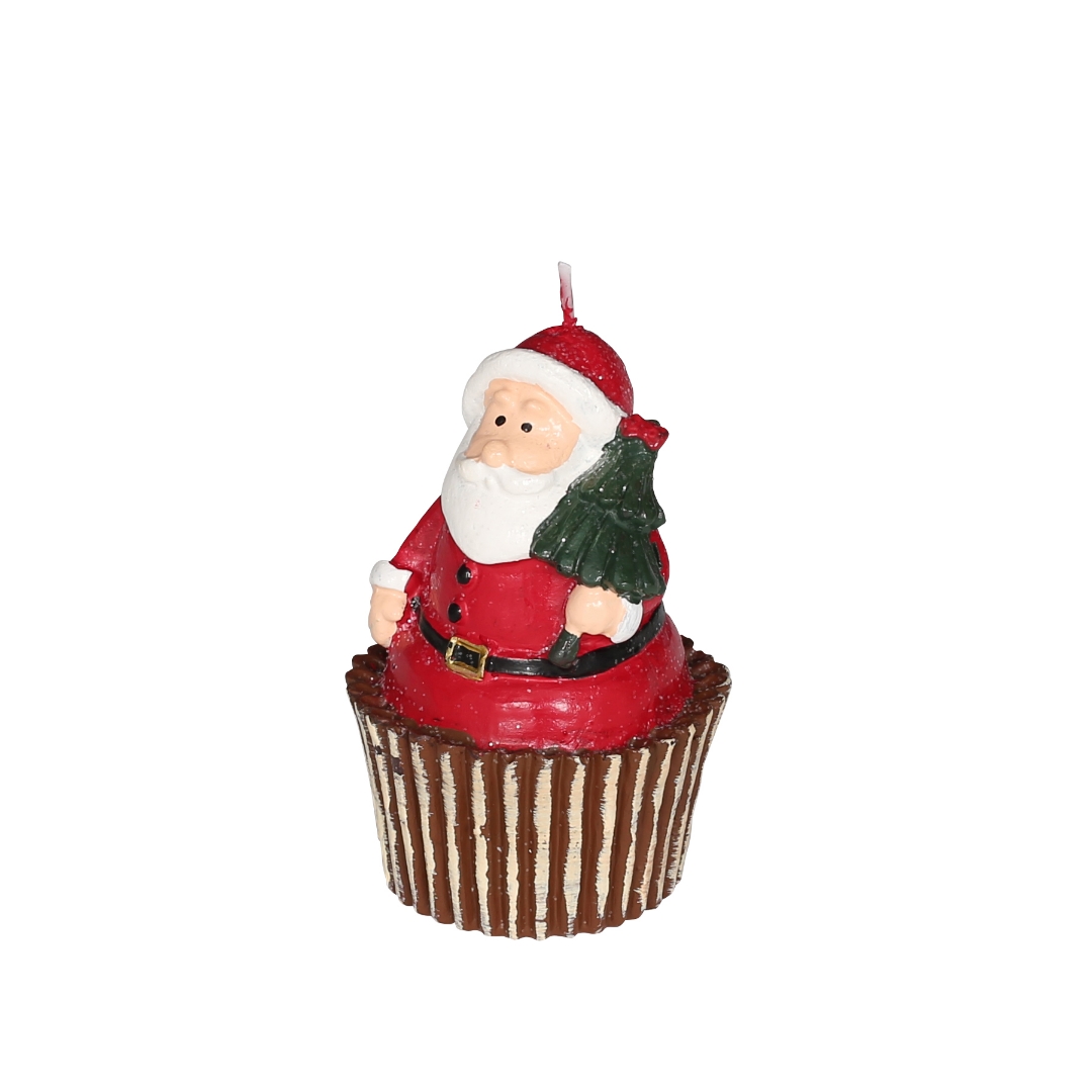 CRAFT CANDLE SANTA CUPCAKE