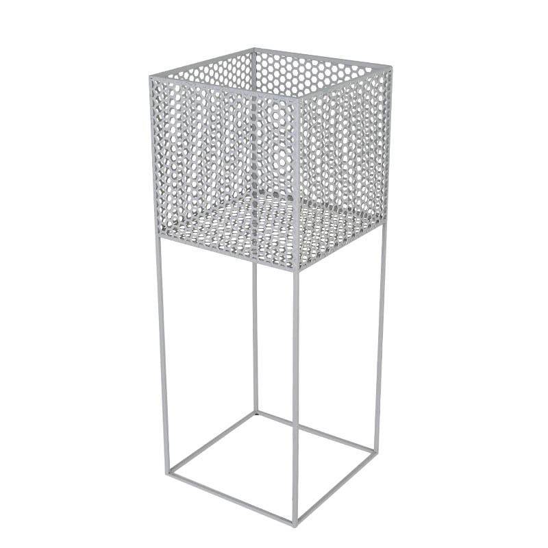 HONEYCOMB MESH PLANTER STAND L_GY