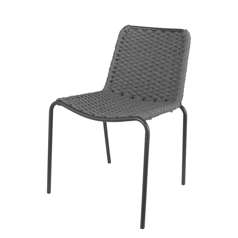 CUSHIONED ROPE CHAIR GRAY MIXED [PX]