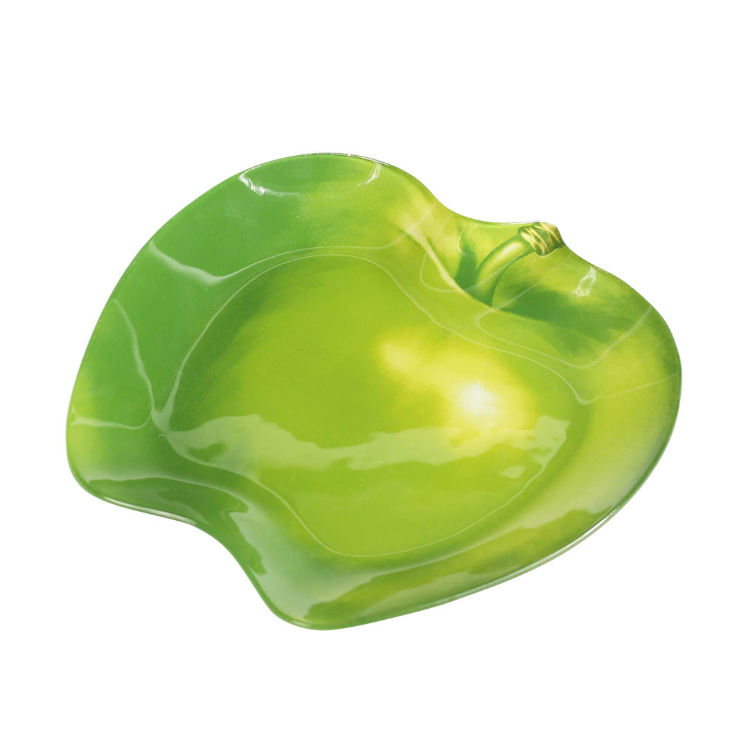GLASS FARMER PLATE SMALL APPLE