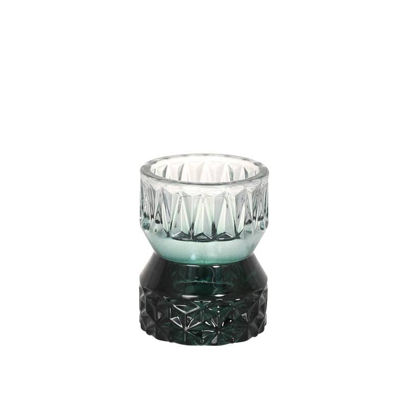 GLASS CANDLE HOLDER EMERALD