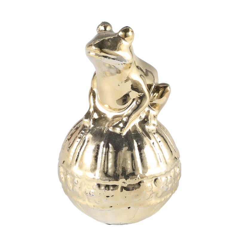 TERRACOTTA FROG ON THE BALL GOLD